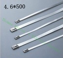 高質量100pcs 4.6mmx500mm自鎖不銹鋼拉鍊電纜領帶鎖定包裹