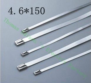 高質量100pcs 4.6mmx150mm自鎖不銹鋼拉鍊電纜領帶鎖定包裹
