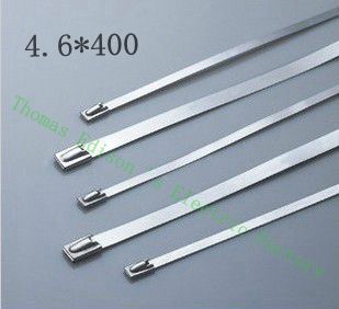 高質量100pcs 4.6mmx400mm自鎖不銹鋼拉鍊拉鍊拉鍊領帶包裹