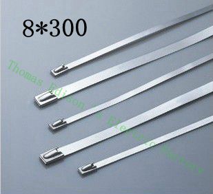 高質量100pcs 8mmx300mm自鎖不銹鋼拉鍊拉鍊拉鍊領帶包裹