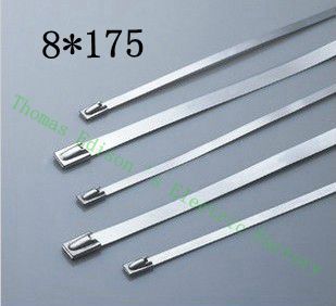 高質量100pcs 8mmx175mm自鎖不銹鋼拉鍊拉鍊拉鍊領帶包裹