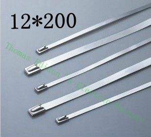 高質量100pcs 12mmx200mm自鎖不銹鋼拉鍊拉鍊拉鍊領帶包裹
