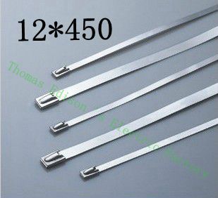 高質量100pcs 12mmx450mm自鎖不銹鋼拉鍊拉鍊拉鍊領帶包裹