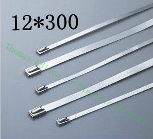 高質量100pcs 12mmx300mm自鎖不銹鋼拉鍊拉鍊拉鍊領帶包裹
