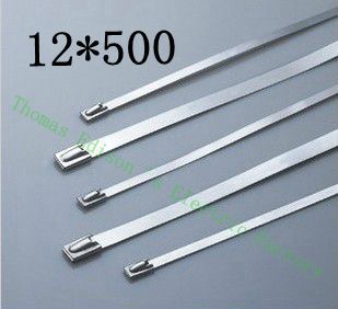 高質量100pcs 12mmx500mm自鎖不銹鋼拉鍊拉鍊拉鍊領帶包裹