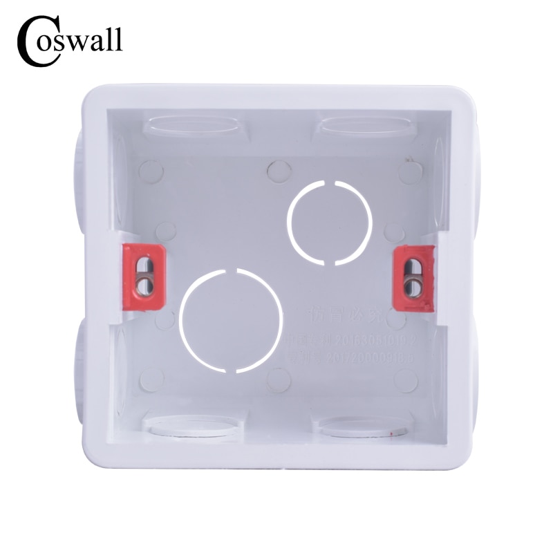 coswall可調安裝盒內部盒86mm*83mm*50mm，用於86型開關和套筒白色