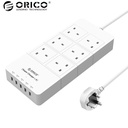 ORICO HPC-6A5U-UK-WH家庭辦公室英國插件USB旅行充電器適配器，帶有6個插座電動條激增