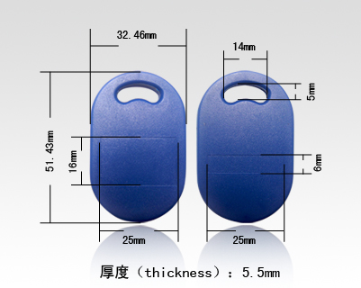 1000pcs 125KHz EM4100 ID RFID鍵fobs，RFID標籤，RFID令牌用於訪問控制KF-21