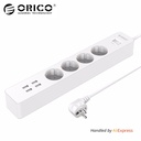 ORICO USB電源家用辦公室歐盟電湧保護器，帶4 USB端口20W充電器4 EU AC插頭最大25