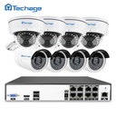 Techage H.265 8CH 48V POE NVR 4MP CCTV系統vandalproof Anti-vandal Indoor室內室外圓頂IP攝像機