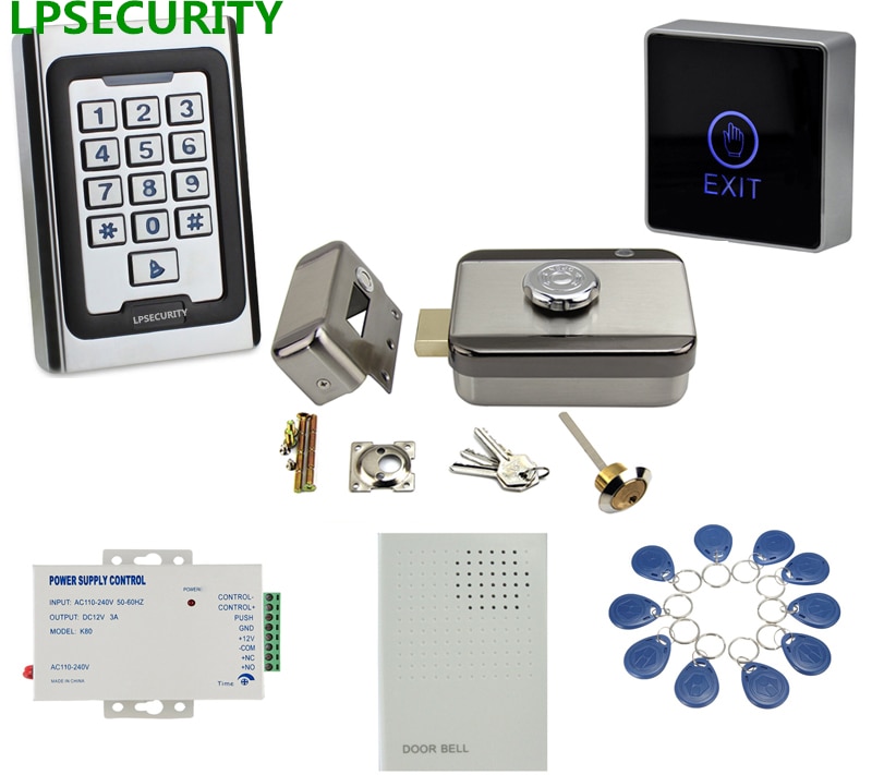 lpsecurity金屬盒鍵盤RFID訪問控制系統套件套件套裝電動門鎖套件免費pas