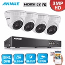 Annke 4CH 3MP 5IN1 CCTV DVR HDMI HYBRID 4PCS 3MP 1920*1536 SMART IR CUT DOME DOME戶外安全攝像機