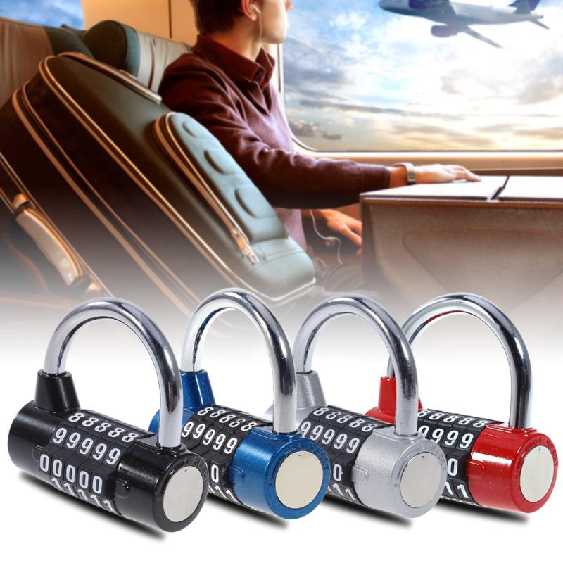 編碼鎖合金組合5位密碼安全鎖寬鍊子組合掛鎖padlock for Backp