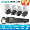 Annke 8CH 3MP 5IN1 CCTV DVR HD 4PCS TVI安全相機PIR檢測戶外圓頂攝像頭視頻